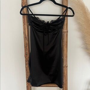 Black Satin mini dress